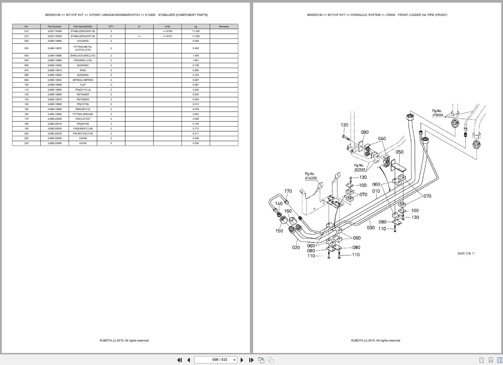 Kubota Tractor M7131P KVT Parts Catalog (2)