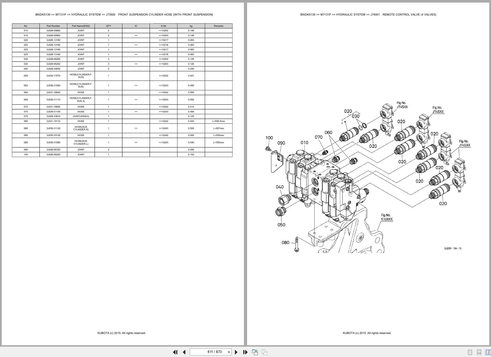 Kubota Tractor M7131P Parts Catalog (2)