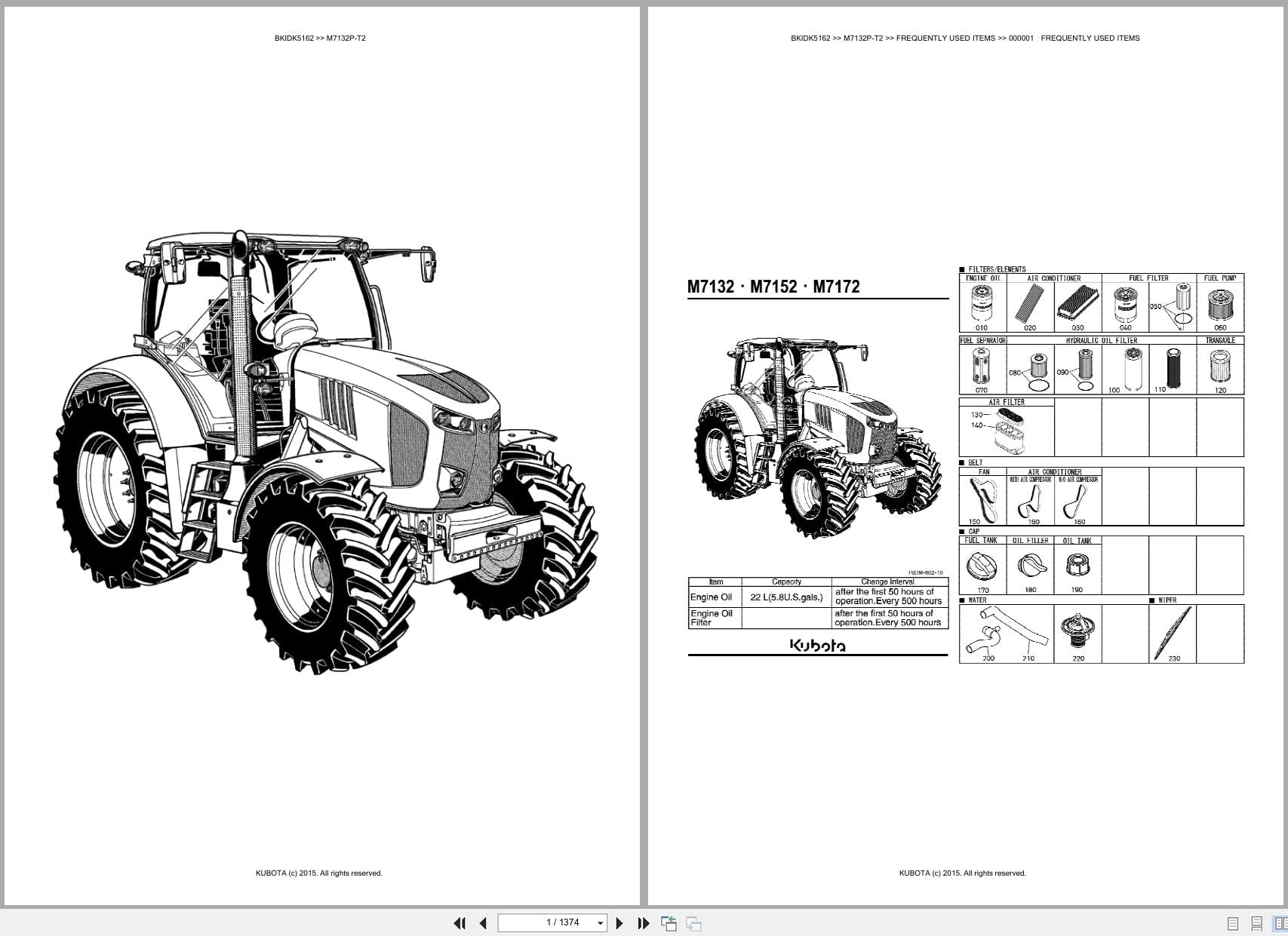 Kubota Tractor M7132P T2 Parts Catalog (1)