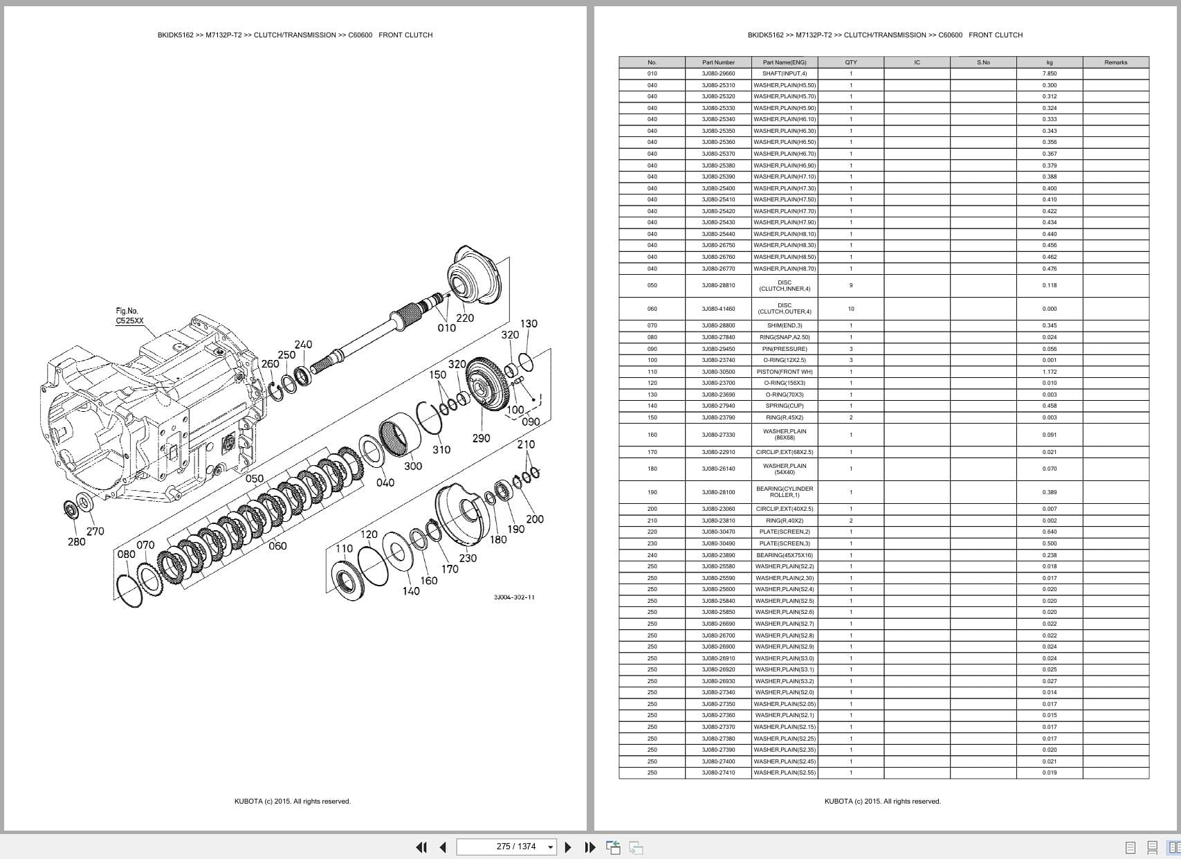 Kubota Tractor M7132P T2 Parts Catalog (2)
