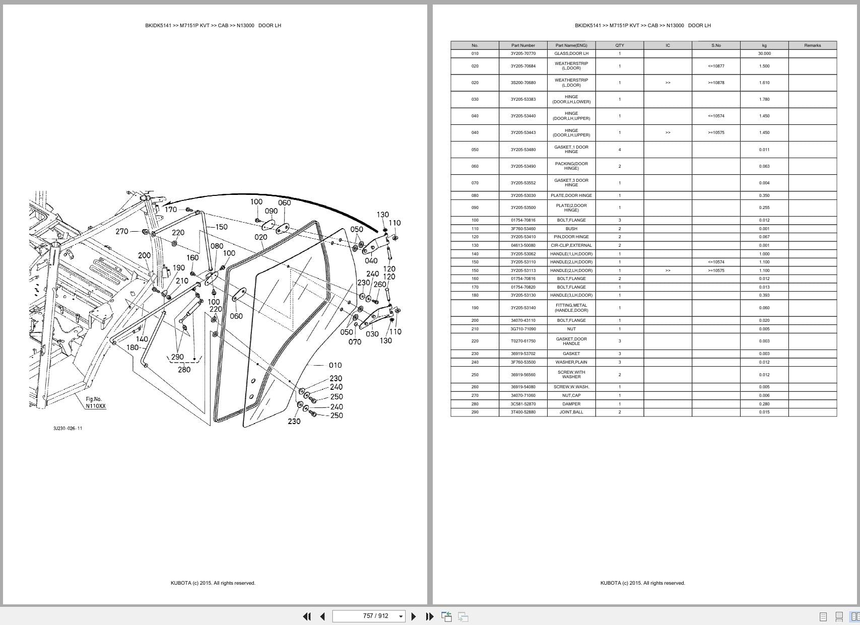 Kubota Tractor M7151P KVT Parts Catalog (2)