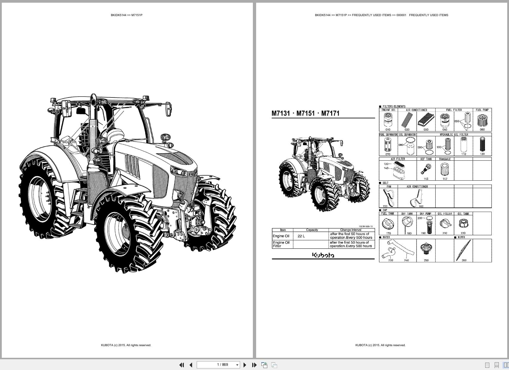 Kubota Tractor M7151P Parts Catalog (1)