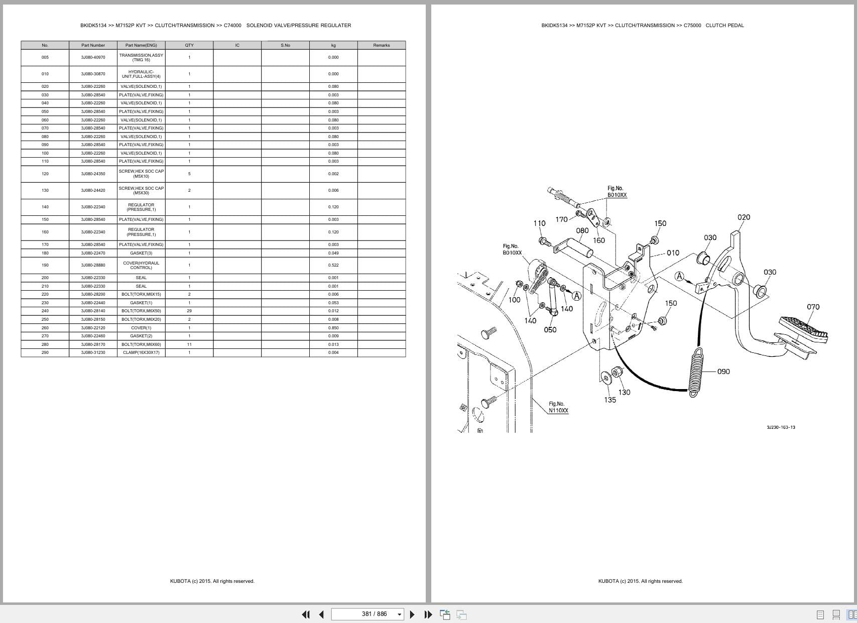 Kubota Tractor M7152P KVT Parts Catalog (2)