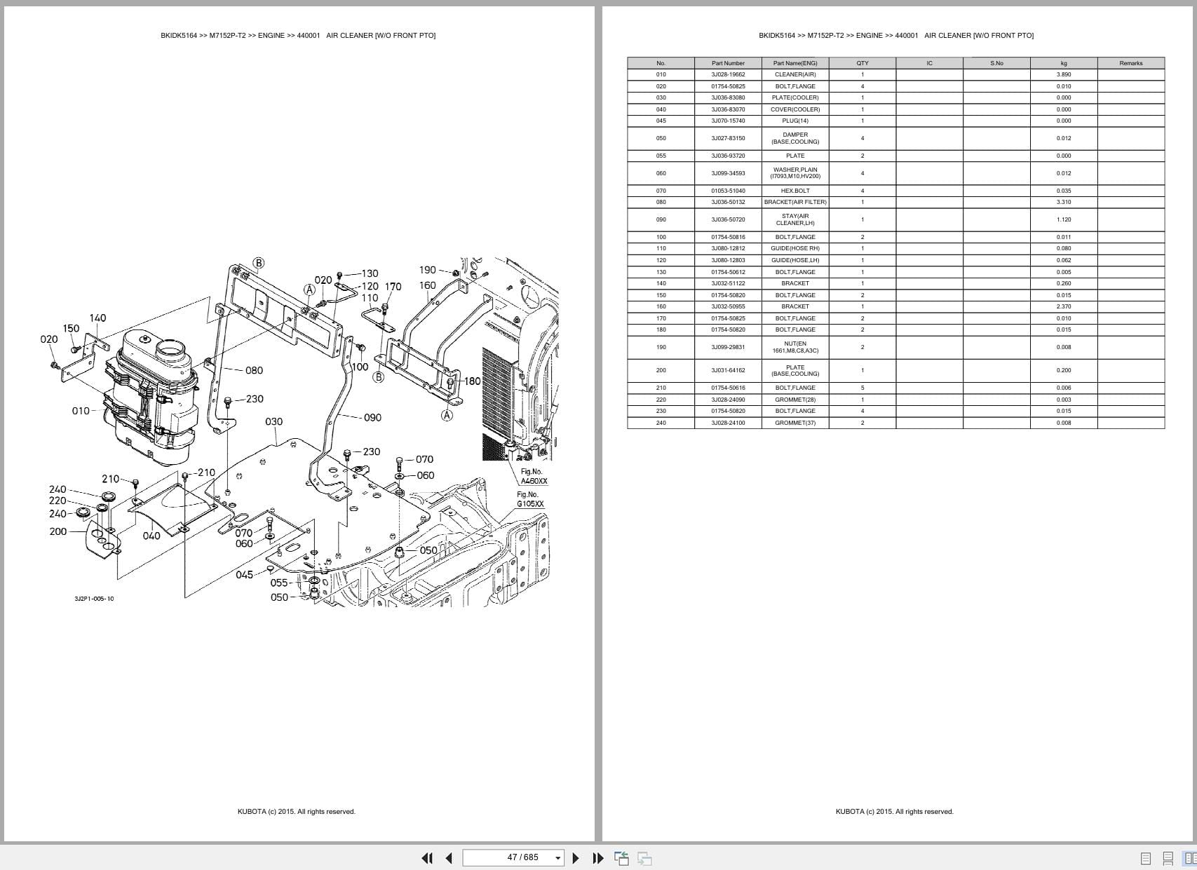 Kubota Tractor M7152P T2 Parts Catalog (2)
