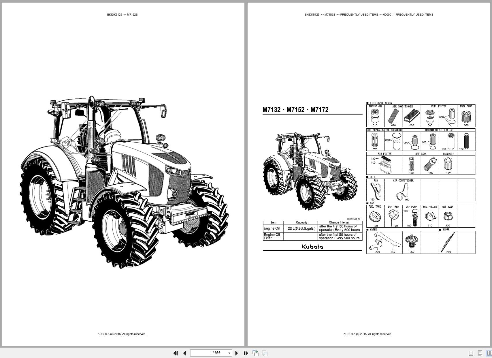 Kubota Tractor M7152S Parts Catalog (1)