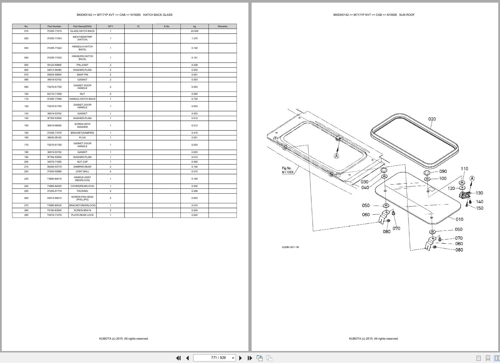 Kubota Tractor M7171P KVT Parts Catalog (2)