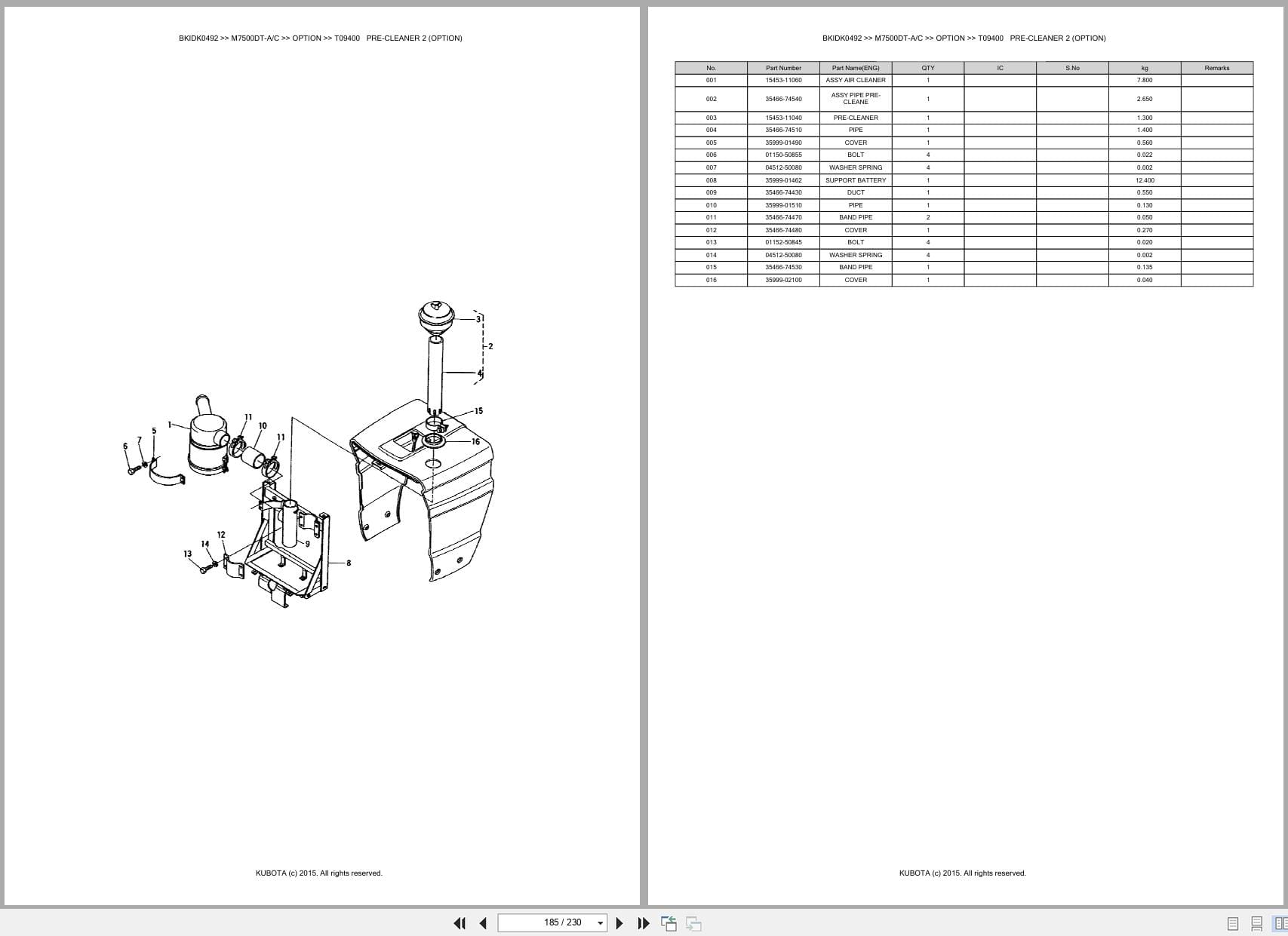 Kubota Tractor M7500DT A M7500DT C Parts Catalog (2)
