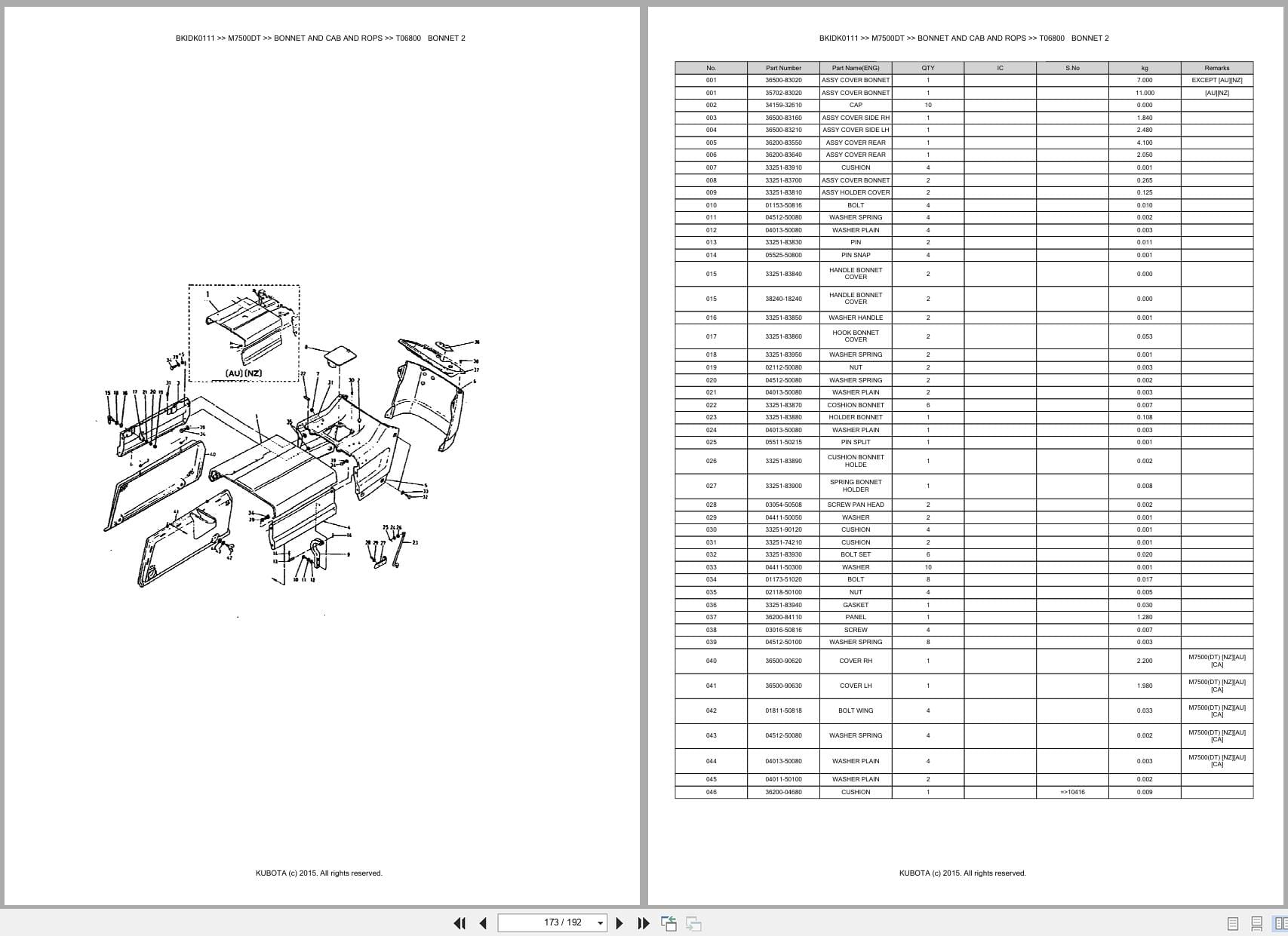 Kubota Tractor M7500DT Parts Catalog (2)