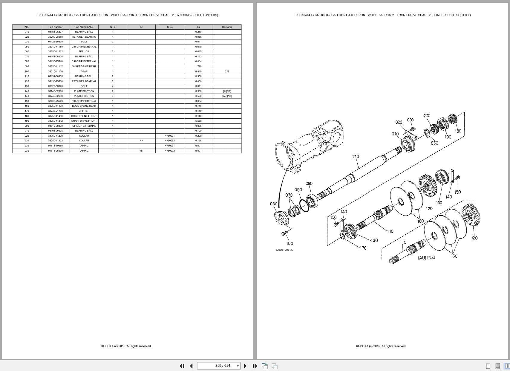 Kubota Tractor M7580DT C Parts Catalog (2)