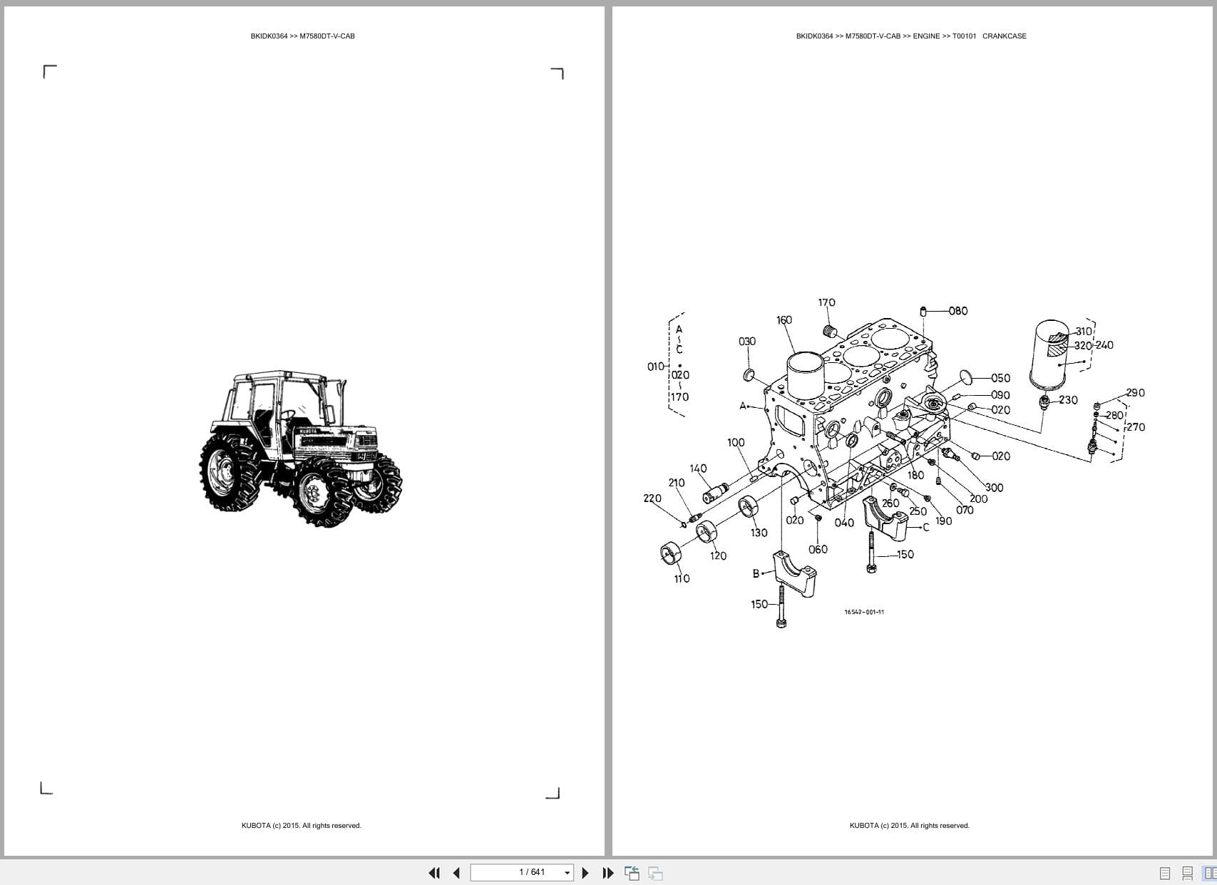 Kubota Tractor M7580DT V CAB Parts Catalog (1)