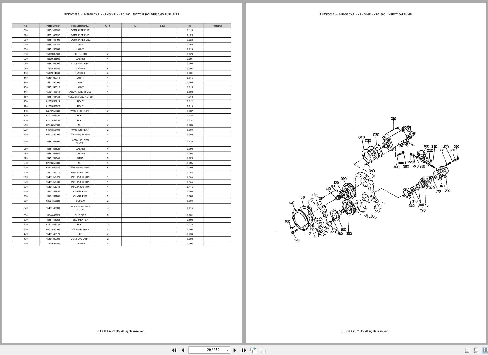 Kubota Tractor M7950 CAB Parts Catalog (2)