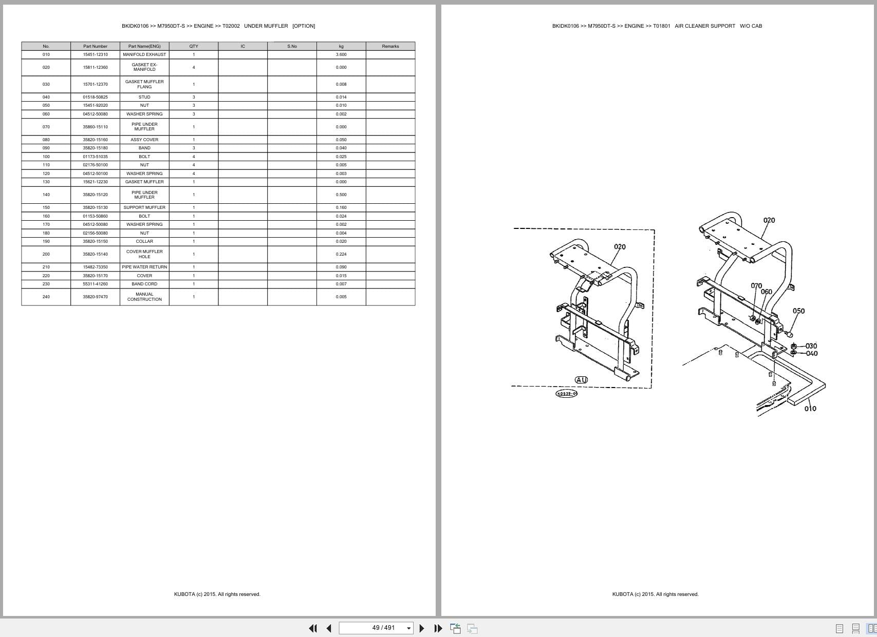 Kubota Tractor M7950DT S Parts Catalog (2)