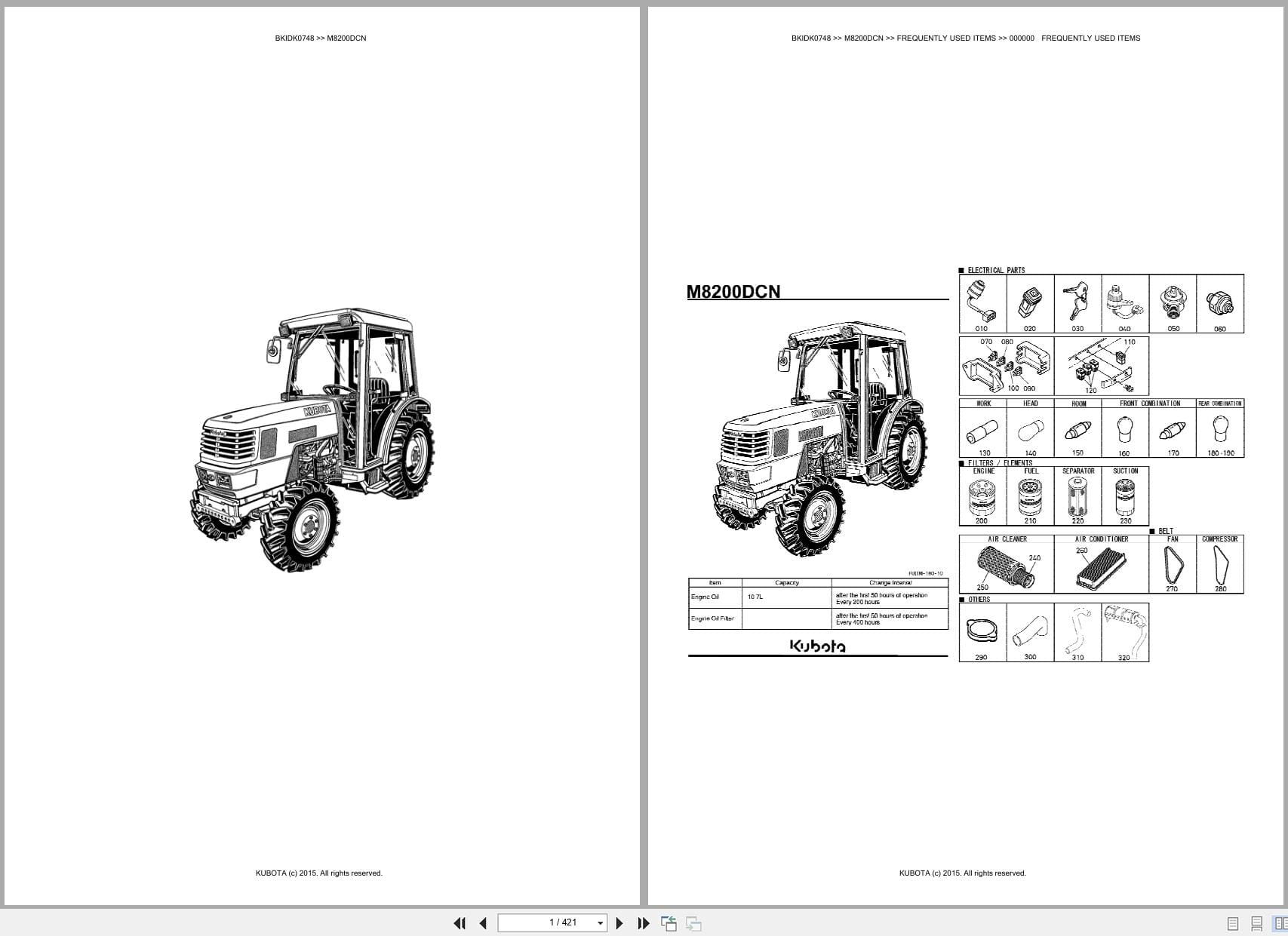 Kubota Tractor M8200DCN Parts Catalog (1)