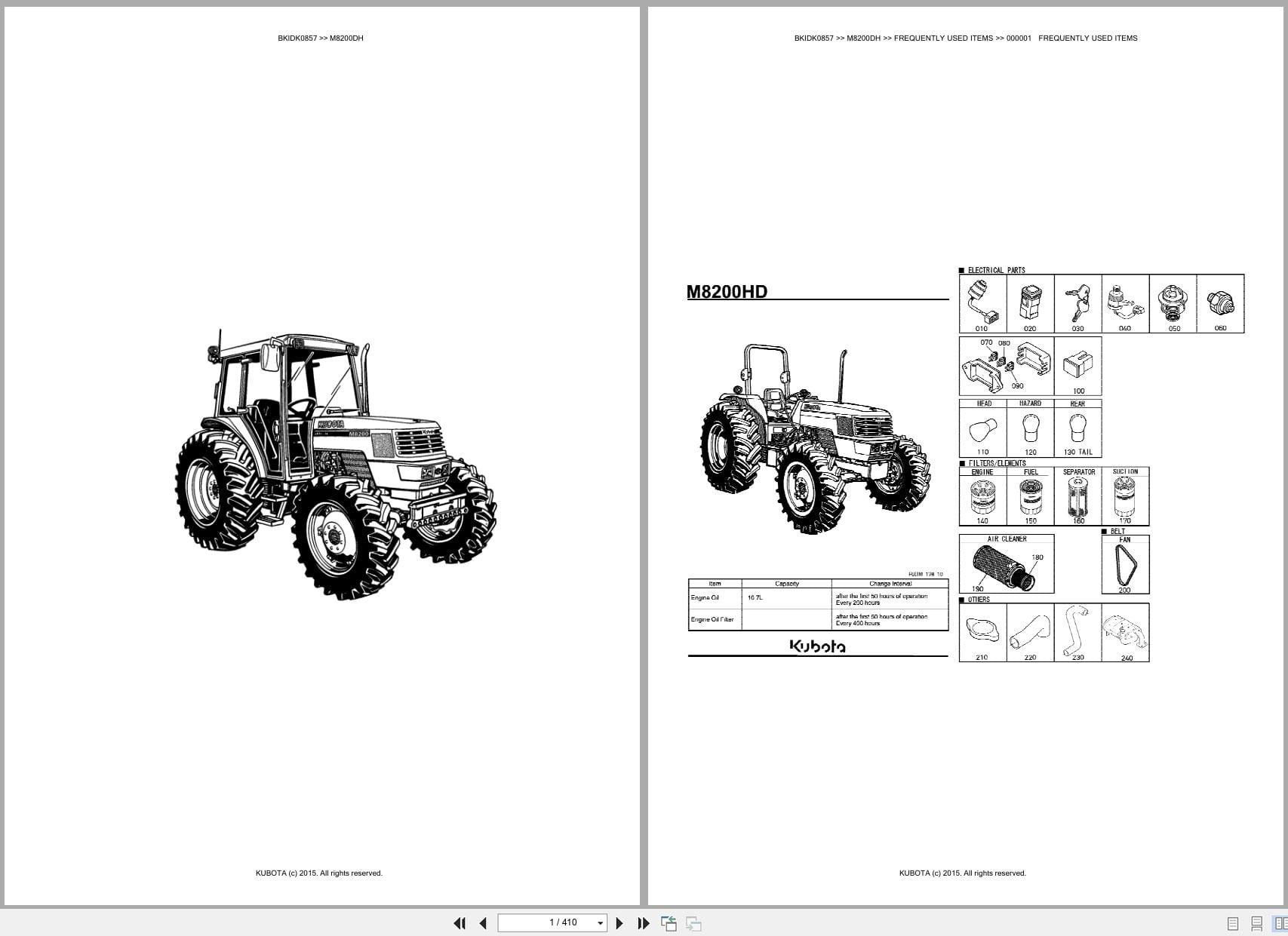 Kubota Tractor M8200DH Parts Catalog (1)