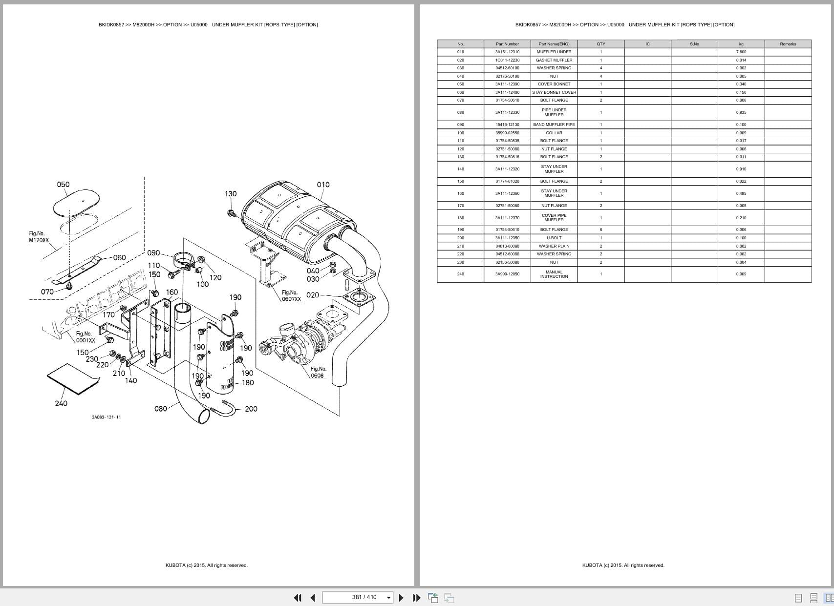 Kubota Tractor M8200DH Parts Catalog (2)
