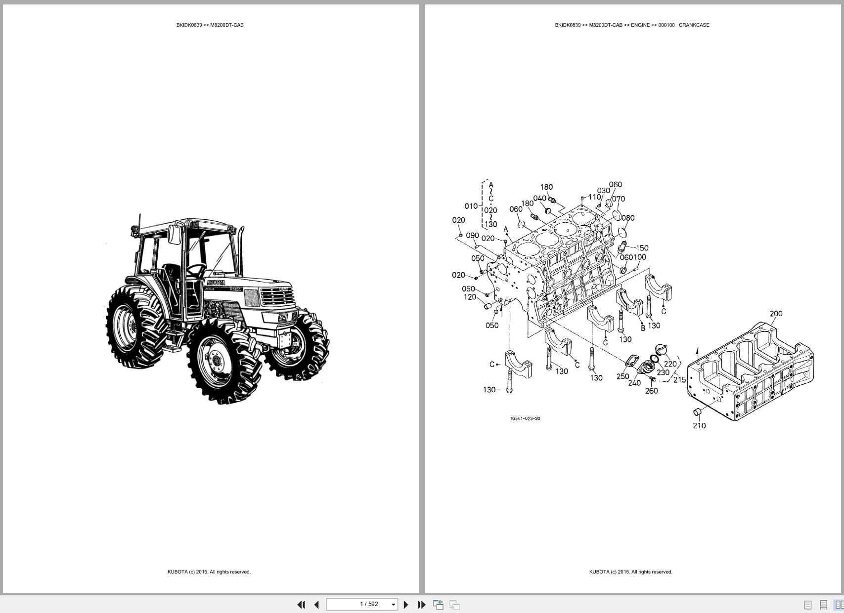 Kubota Tractor M8200DT CAB Parts Catalog (1)