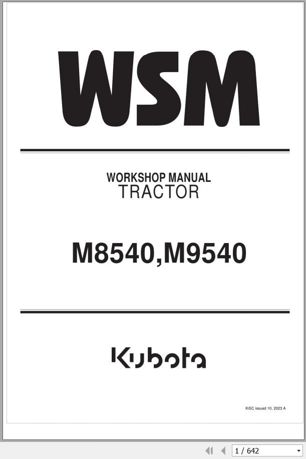Kubota Tractor M8540 M9540 Workshop Manual (1)