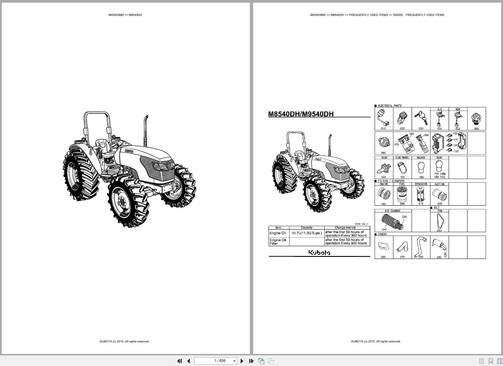 Kubota Tractor M8540DH Parts Catalog (1)