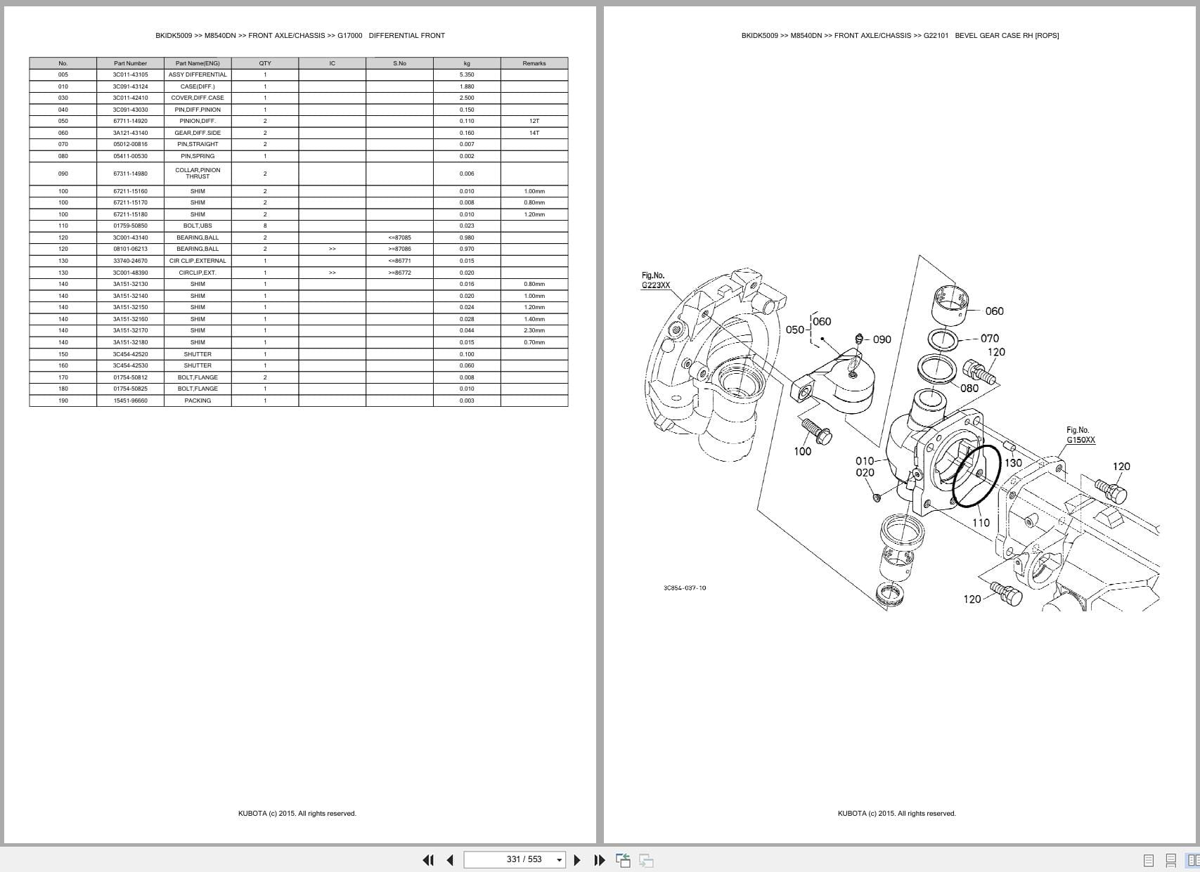 Kubota Tractor M8540DN Parts Catalog (2)