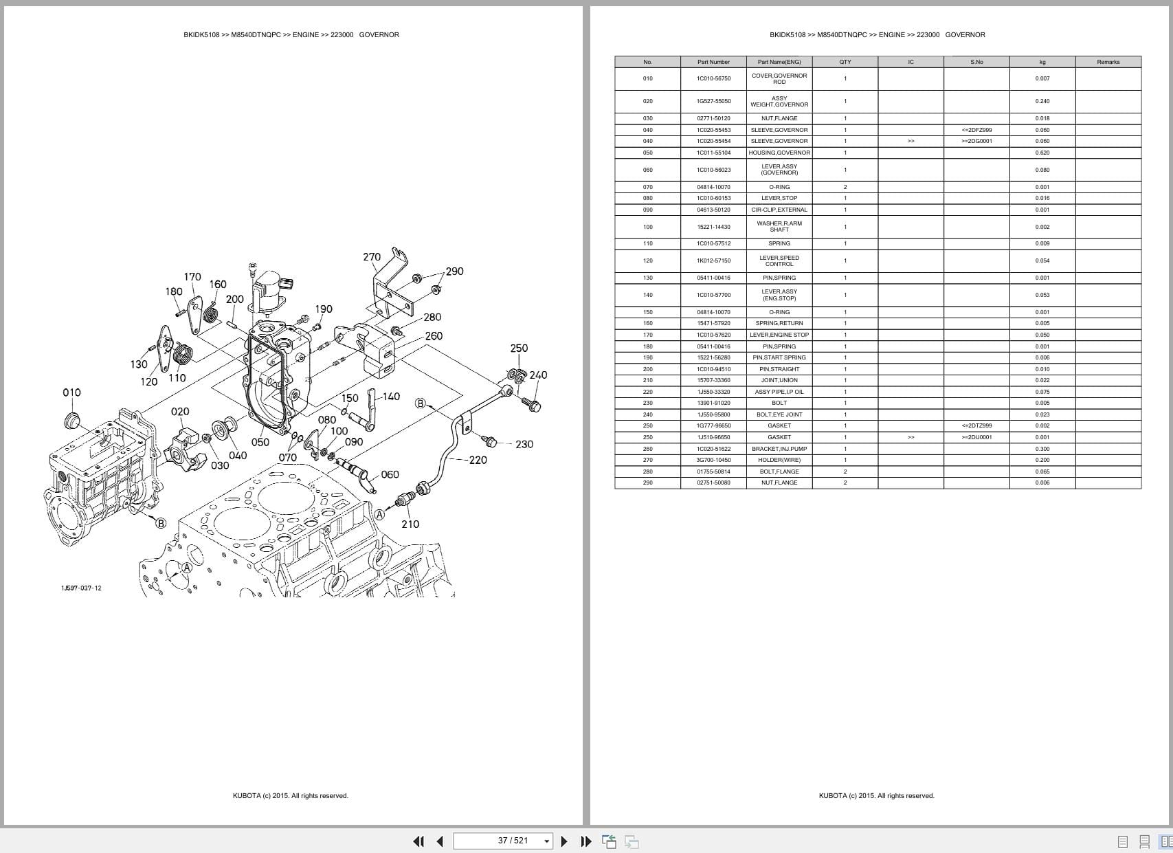 Kubota Tractor M8540DTNQPC Parts Catalog (2)