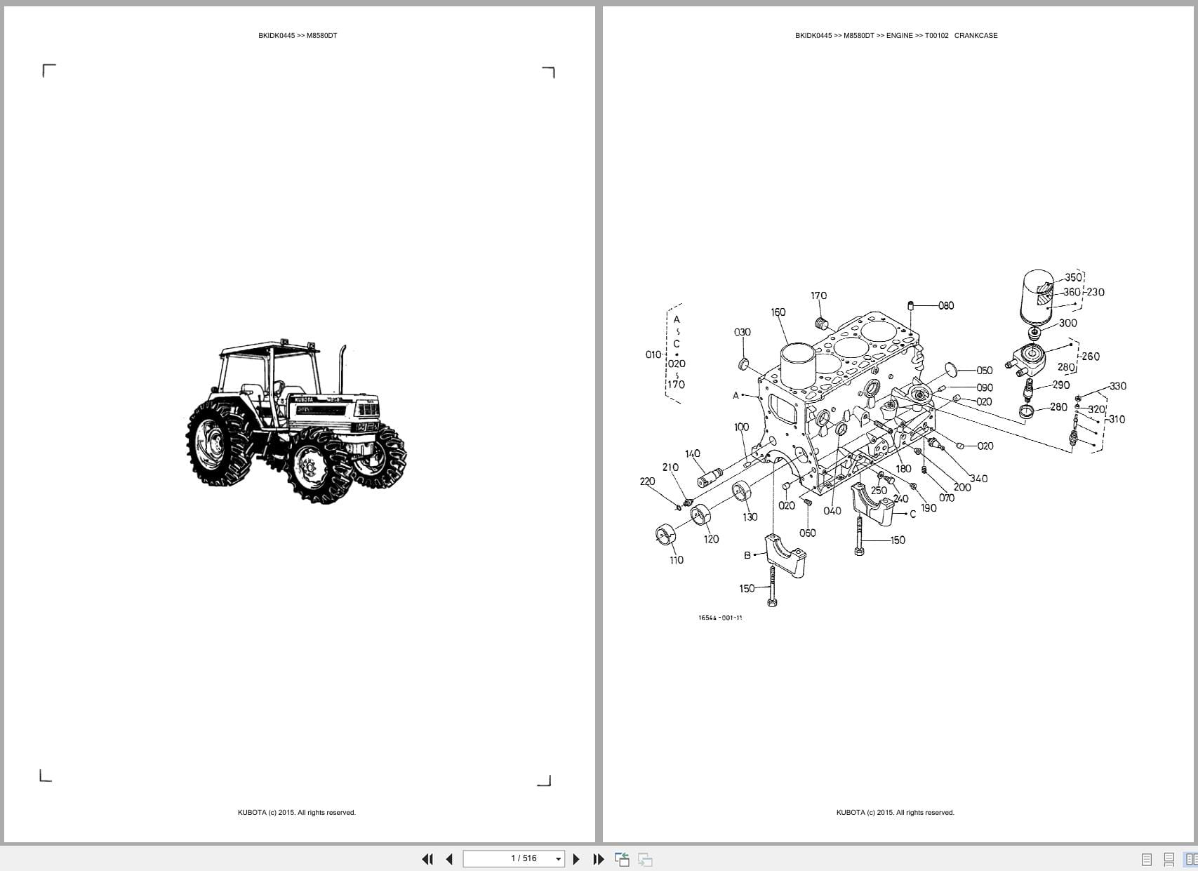 Kubota Tractor M8580DT Parts Catalog (1)