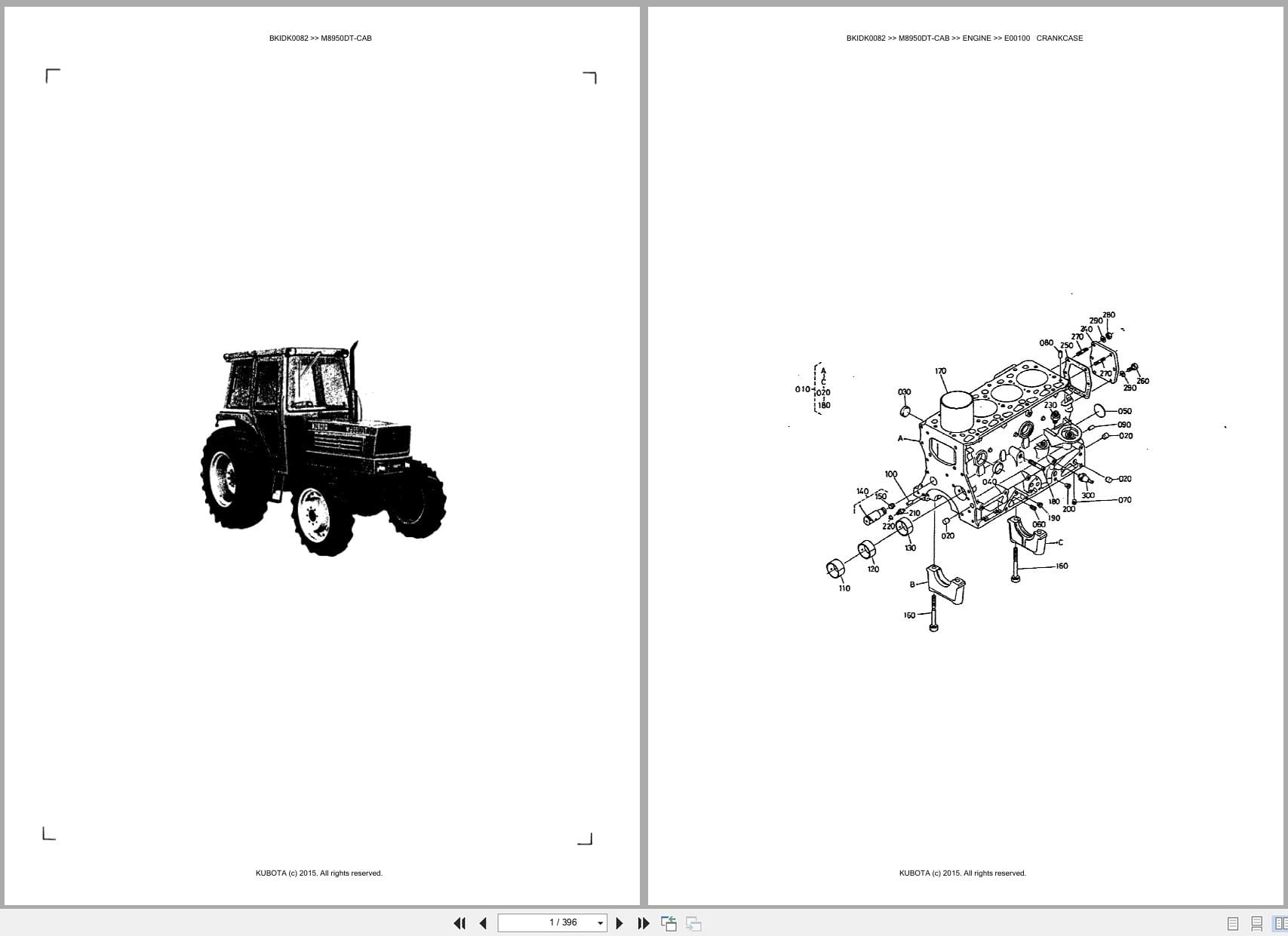Kubota Tractor M8950DT CAB Parts Catalog (1)