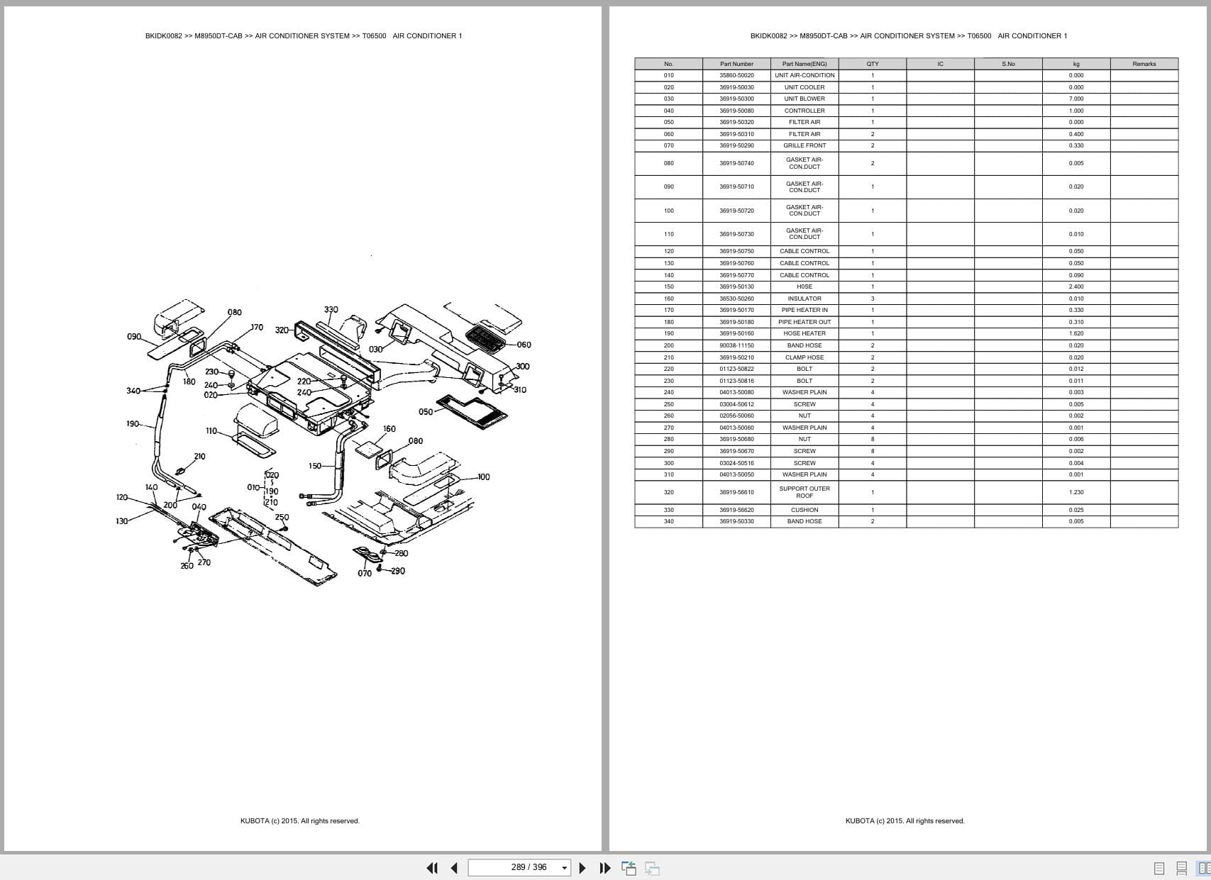Kubota Tractor M8950DT CAB Parts Catalog (2)