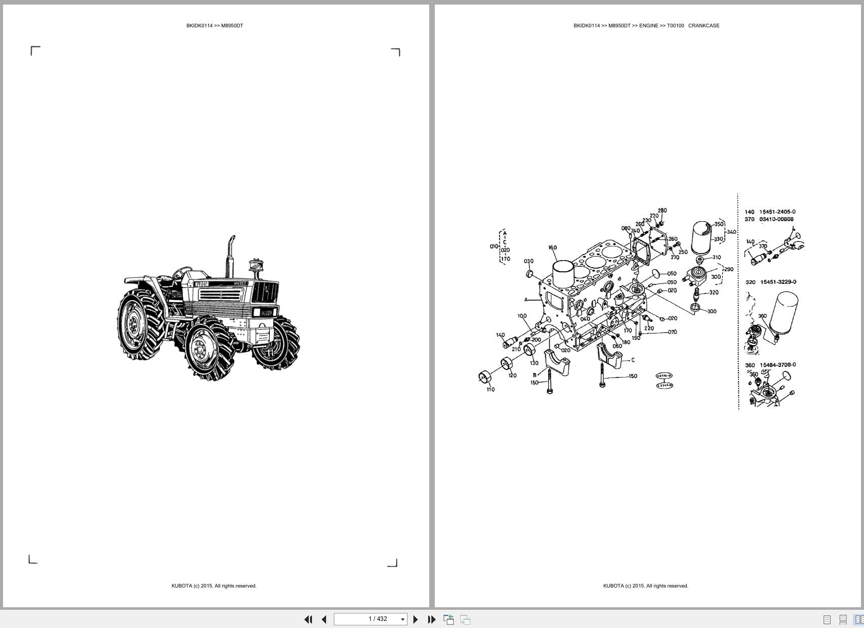 Kubota Tractor M8950DT Parts Catalog (1)