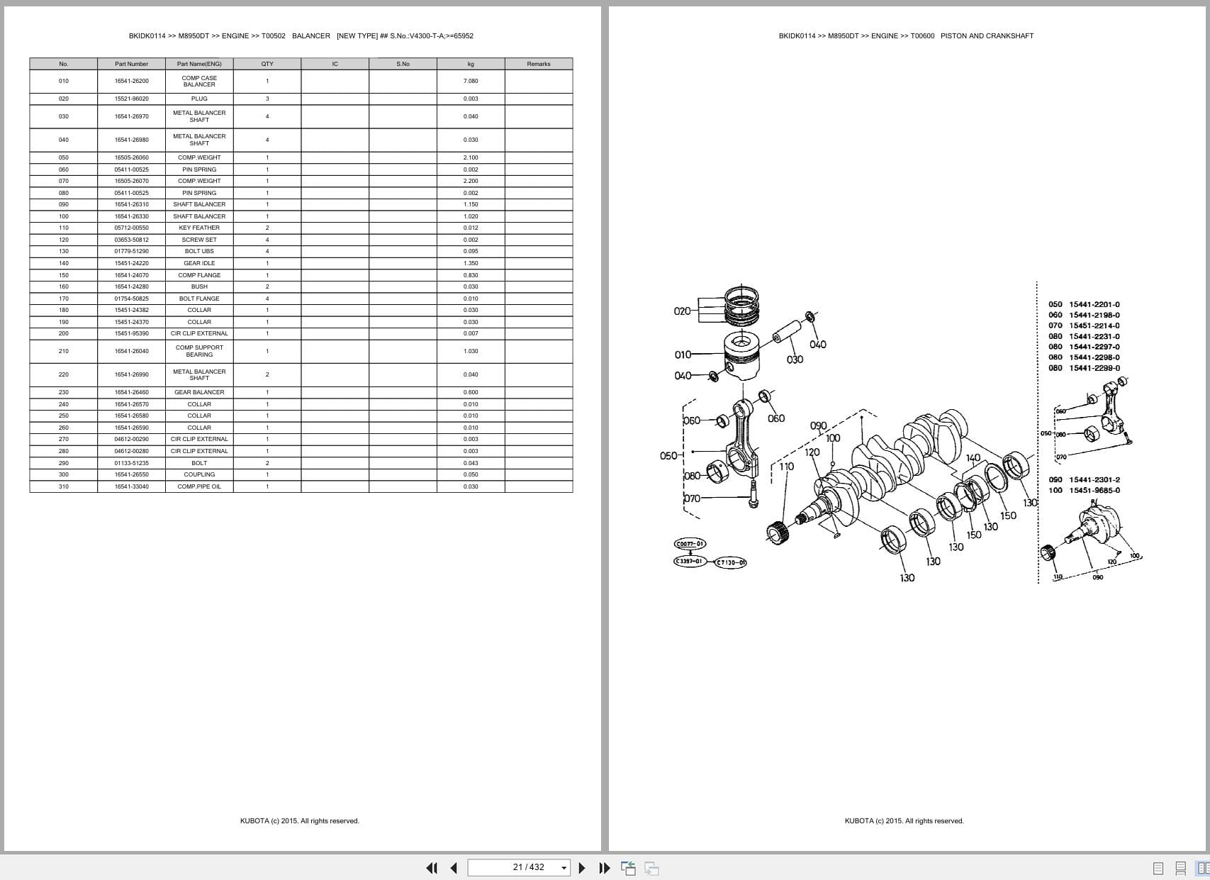 Kubota Tractor M8950DT Parts Catalog (2)