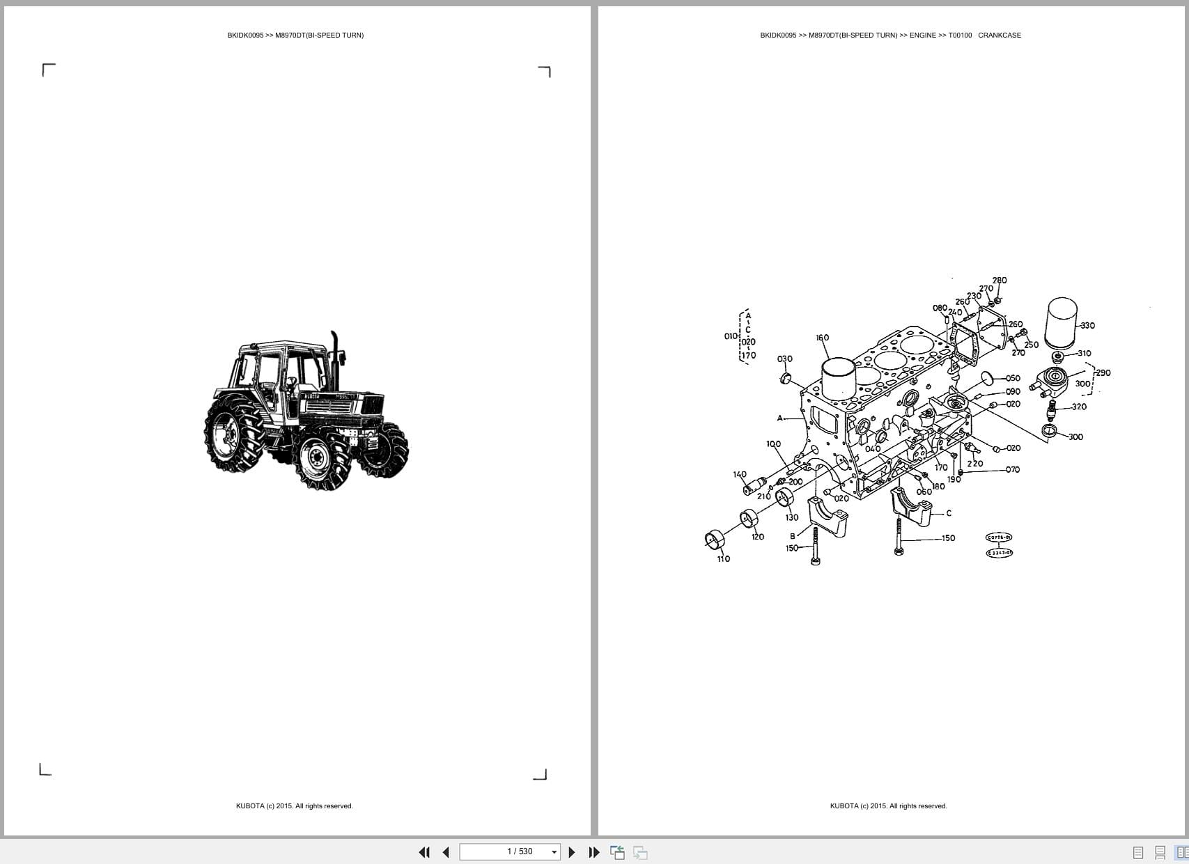Kubota Tractor M8970DT Bi Speed Turn Parts Catalog (1)