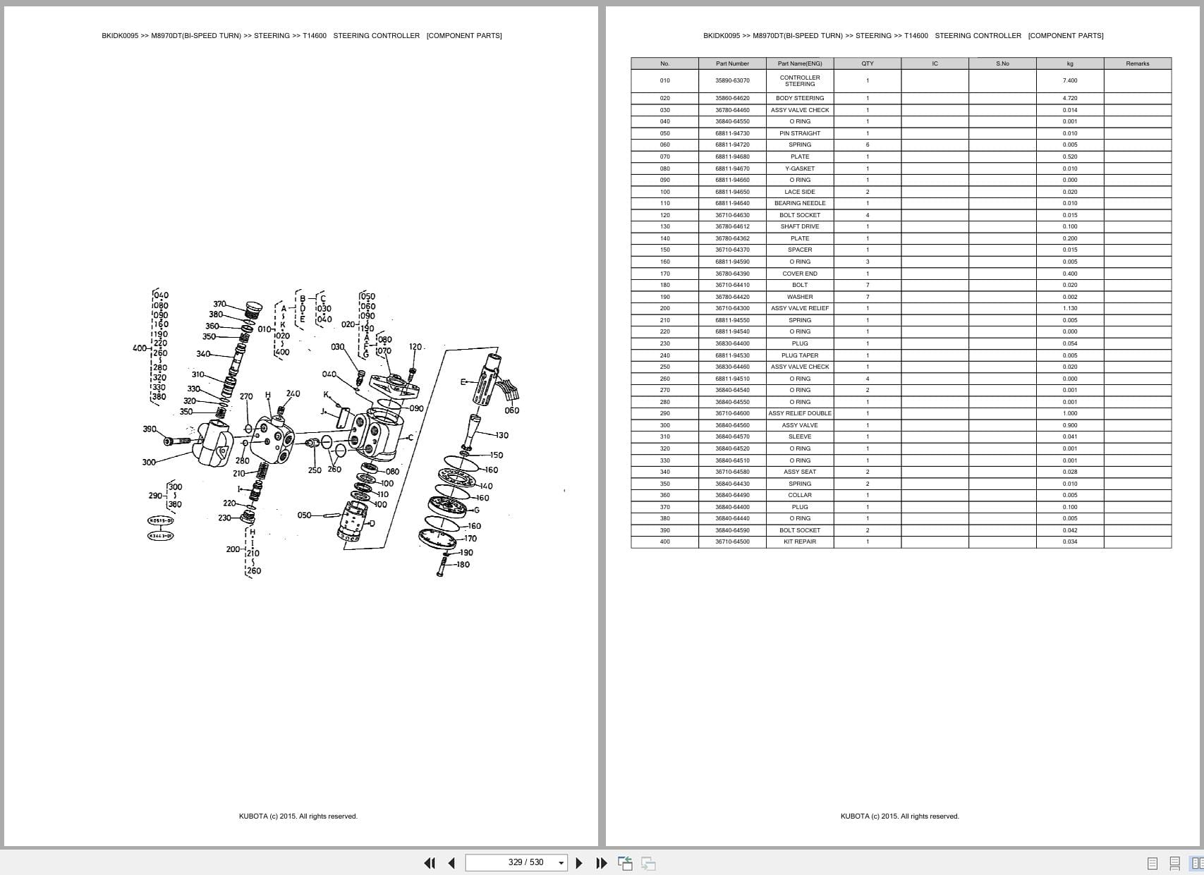 Kubota Tractor M8970DT Bi Speed Turn Parts Catalog (2)