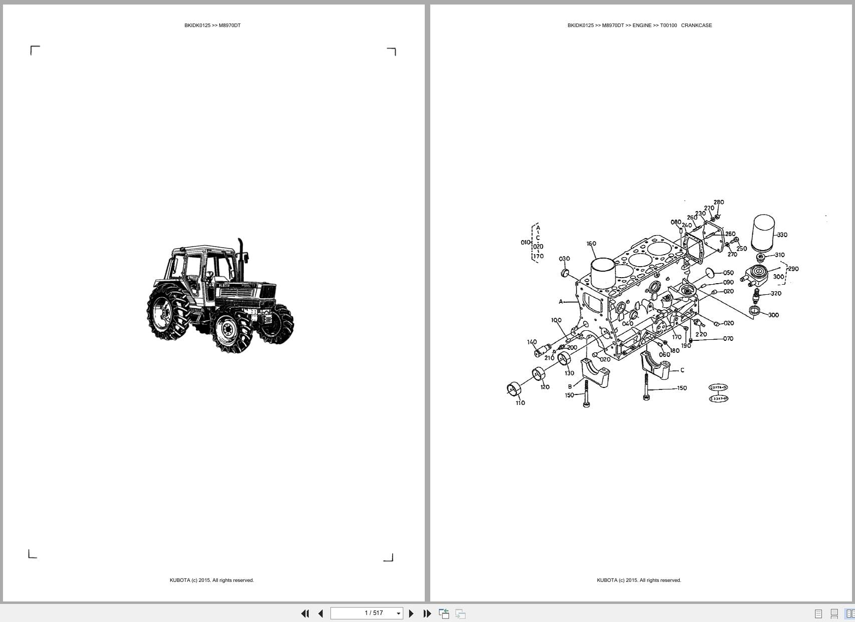 Kubota Tractor M8970DT Parts Catalog (1)