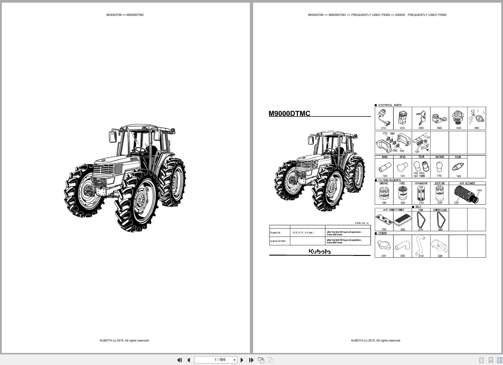 Kubota Tractor M9000DTMC Parts Catalog (1)
