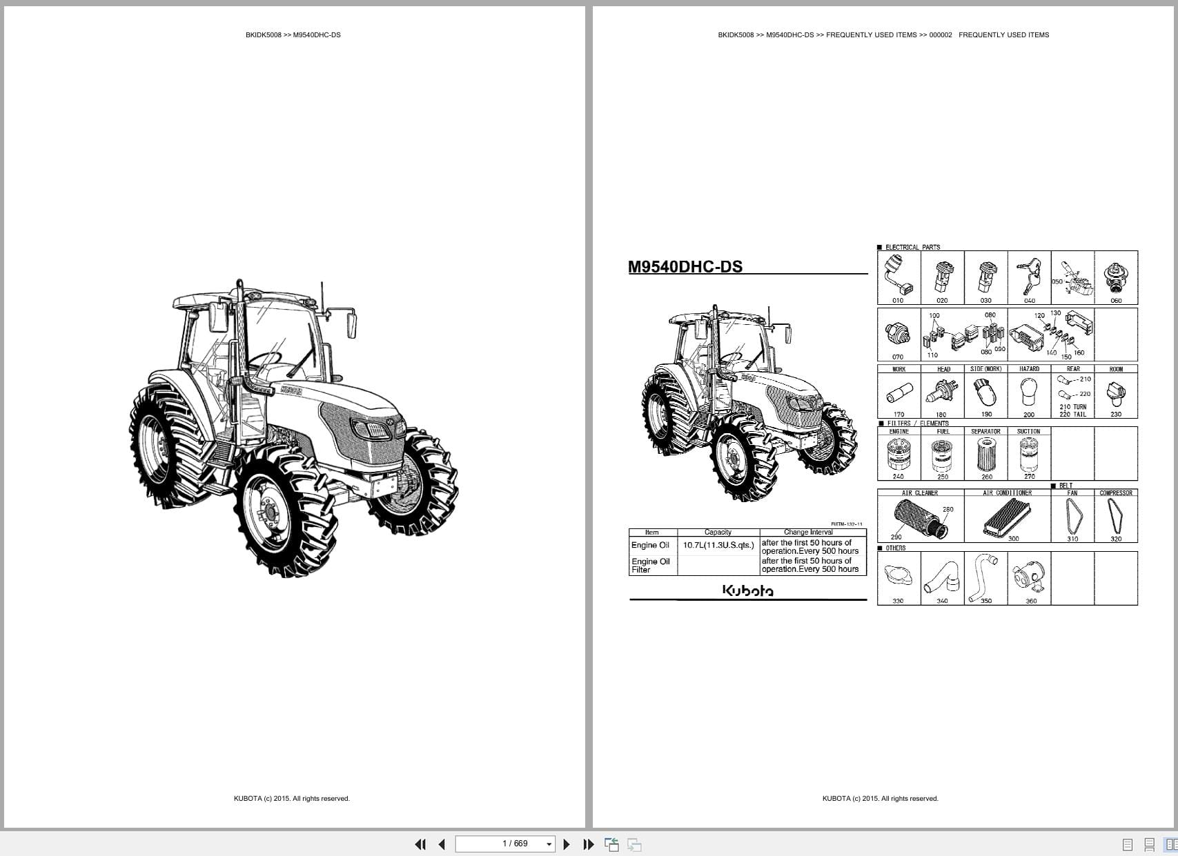 Kubota Tractor M9540DHC DS Parts Catalog (1)