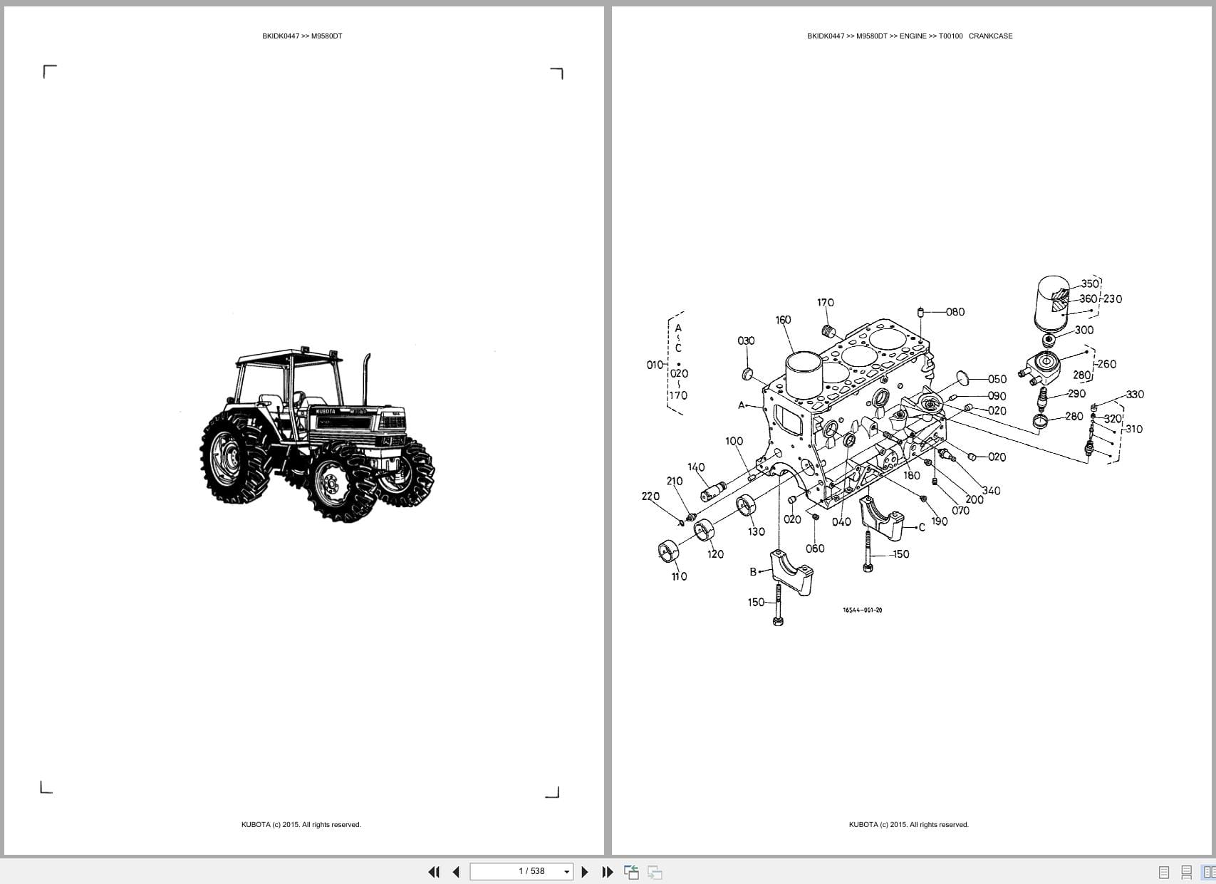 Kubota Tractor M9580DT Parts Catalog (1)