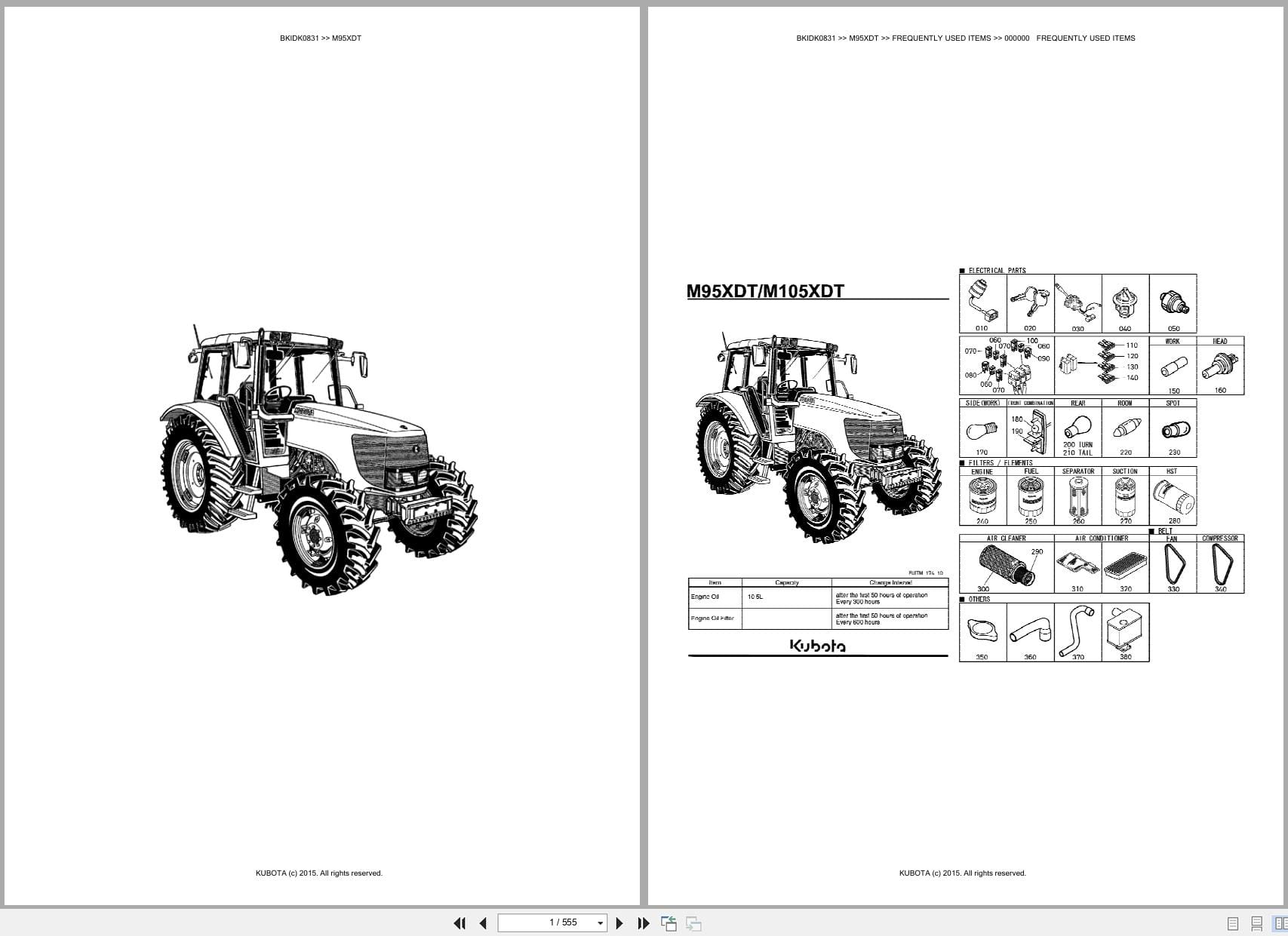 Kubota Tractor M95XDT Australia Parts Catalog (1)