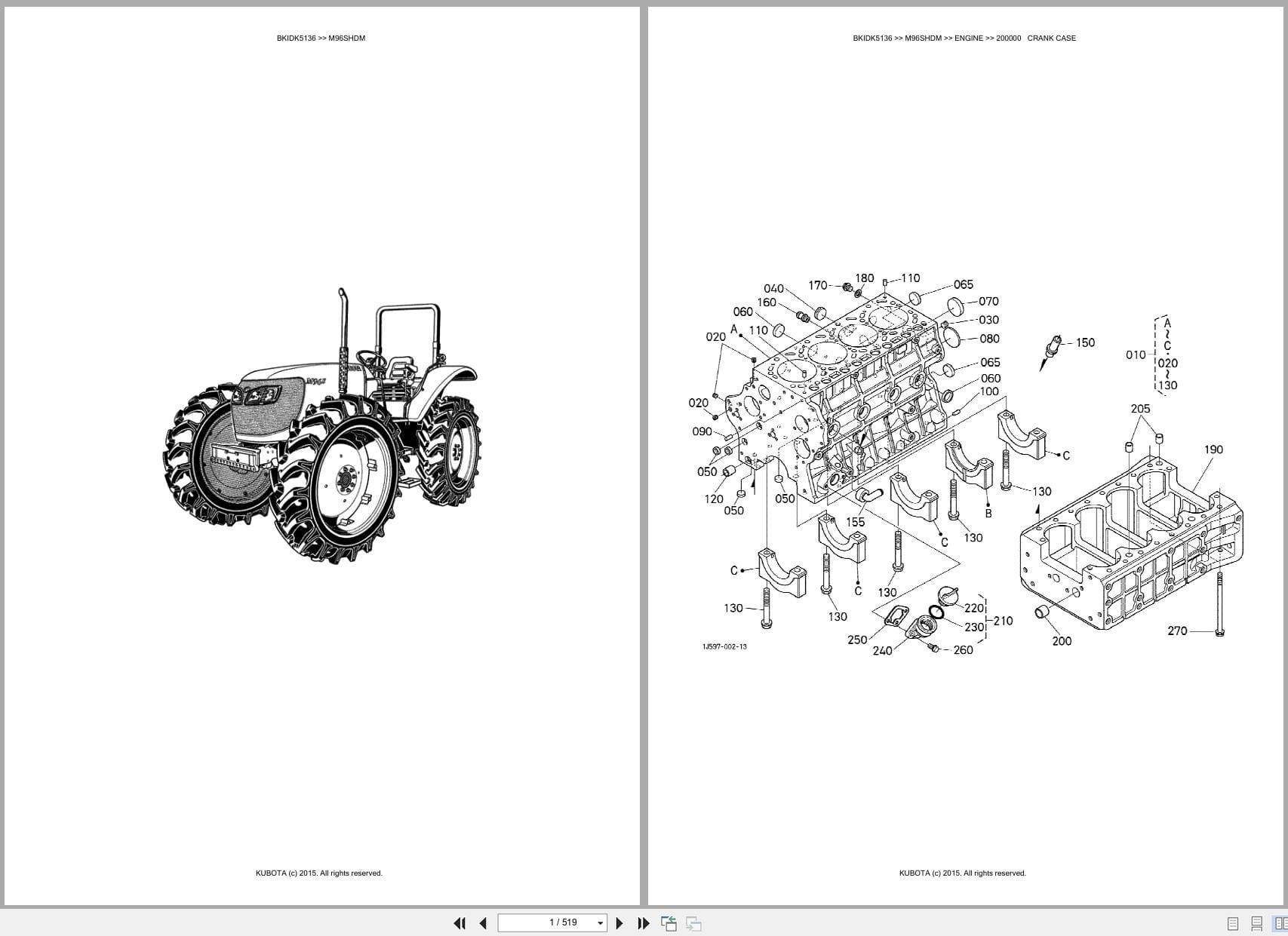 Kubota Tractor M96SHDM Australia Parts Catalog (1)