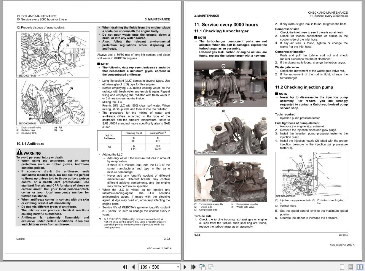 Kubota Tractor MX500 Workshop Manual 9Y111 19581 (2)