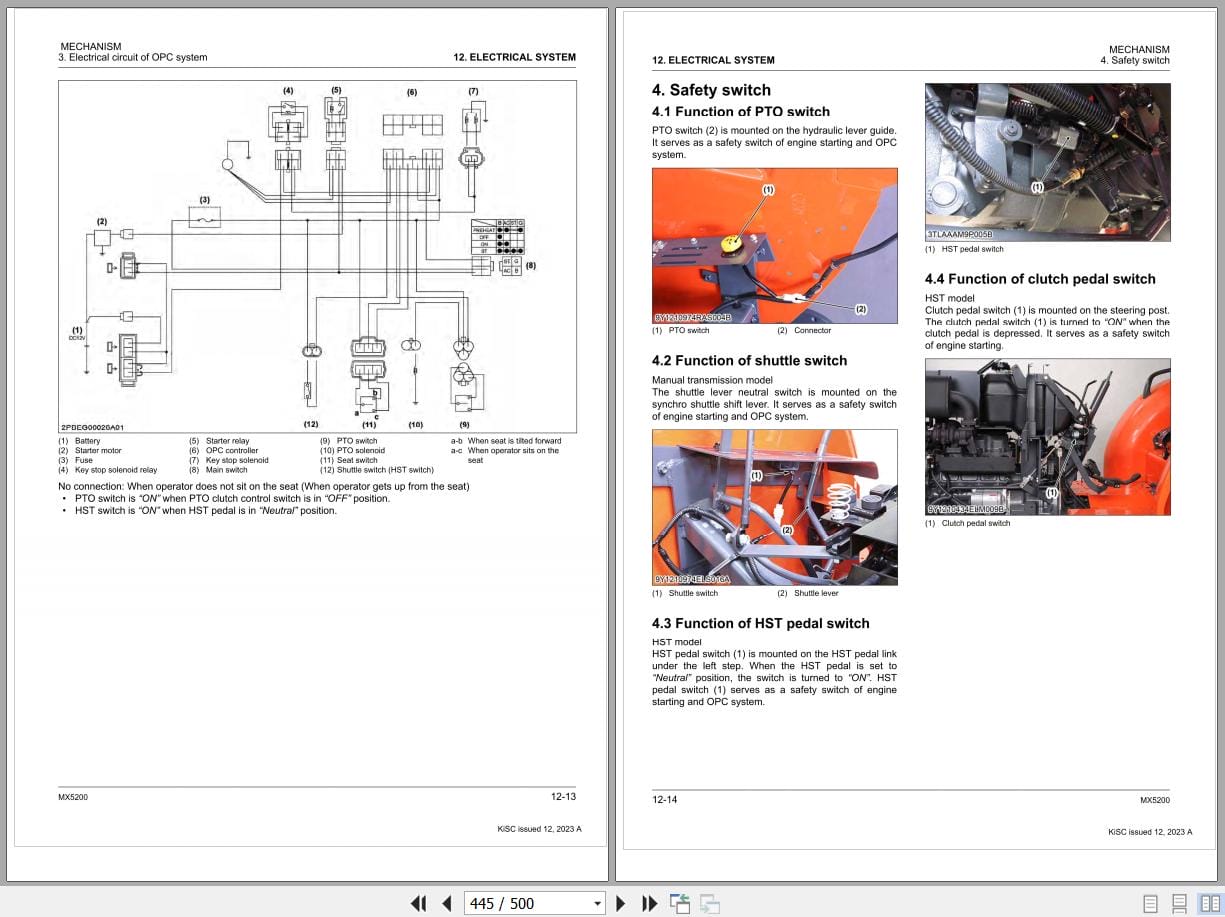 Kubota Tractor MX500 Workshop Manual 9Y111 19581 (3)