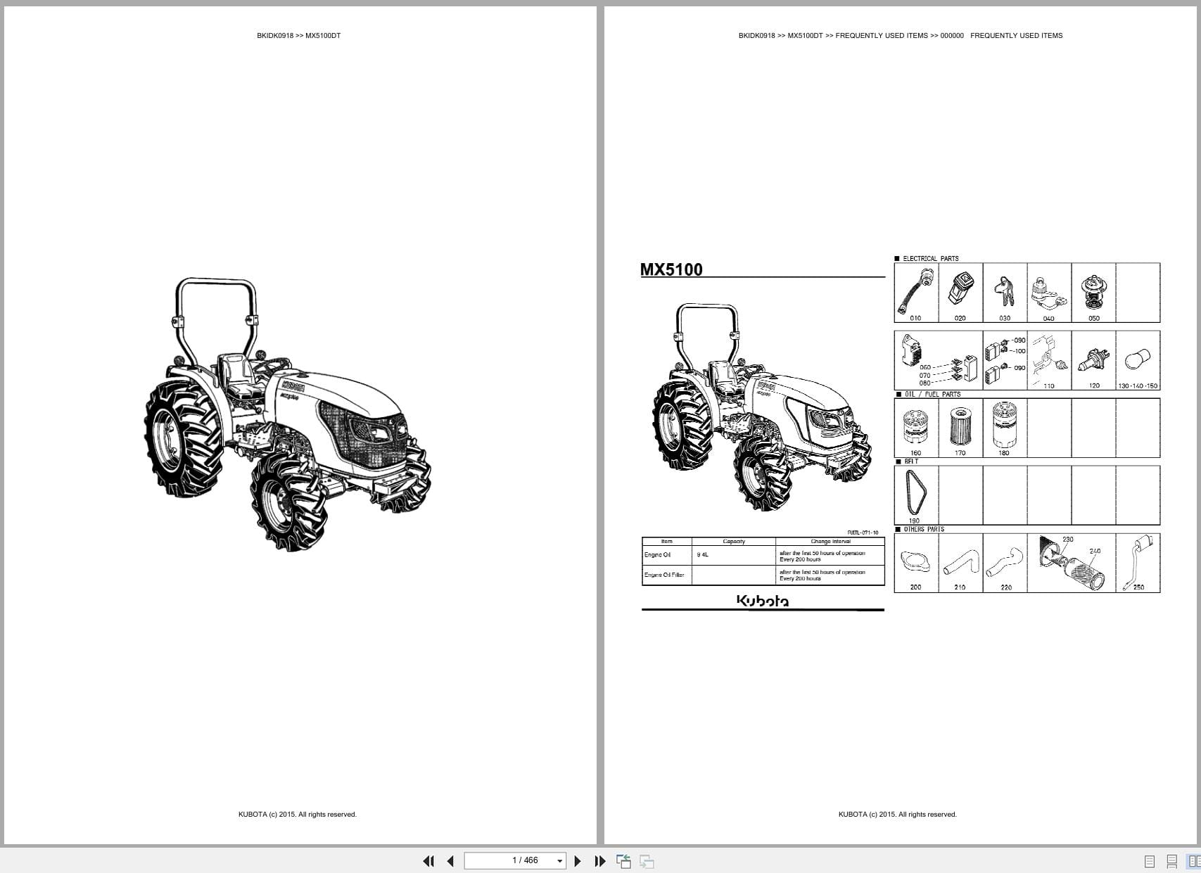 Kubota Tractor MX5100DT Parts Catalog (1)