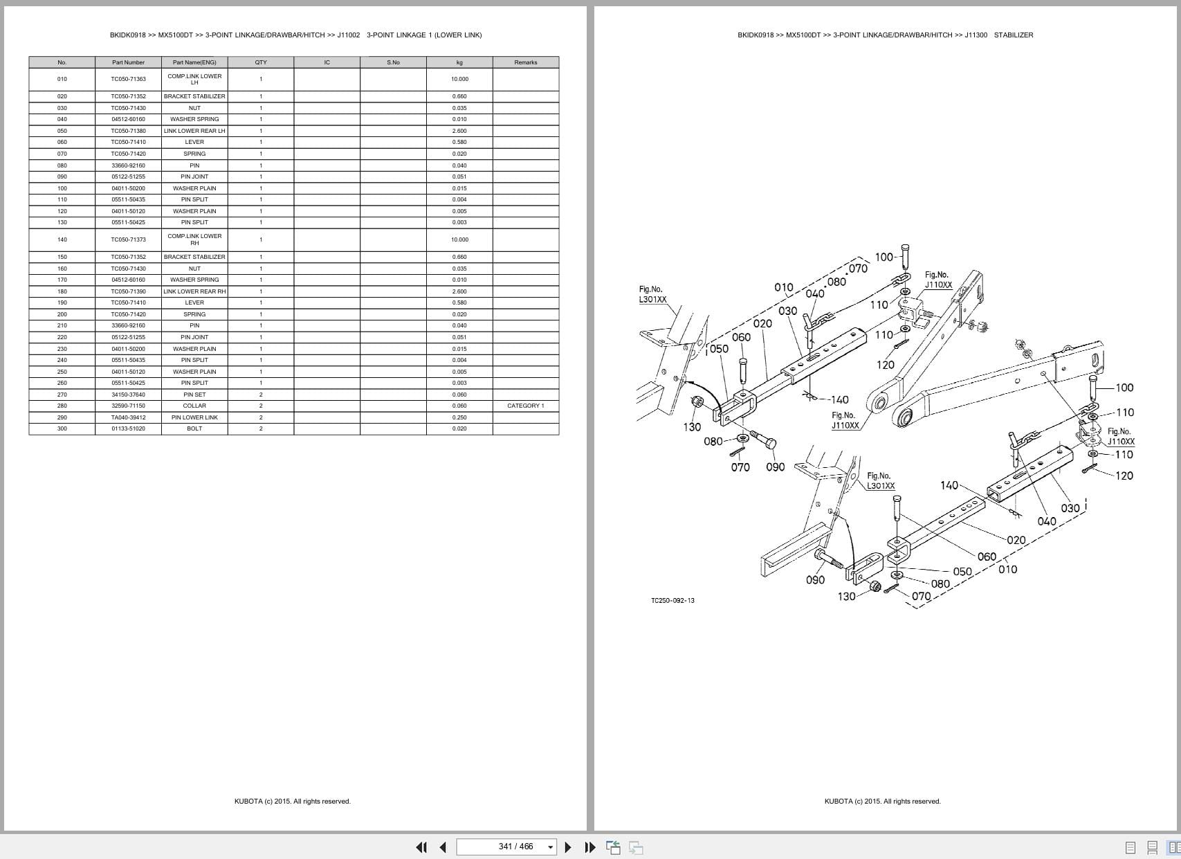 Kubota Tractor MX5100DT Parts Catalog (2)