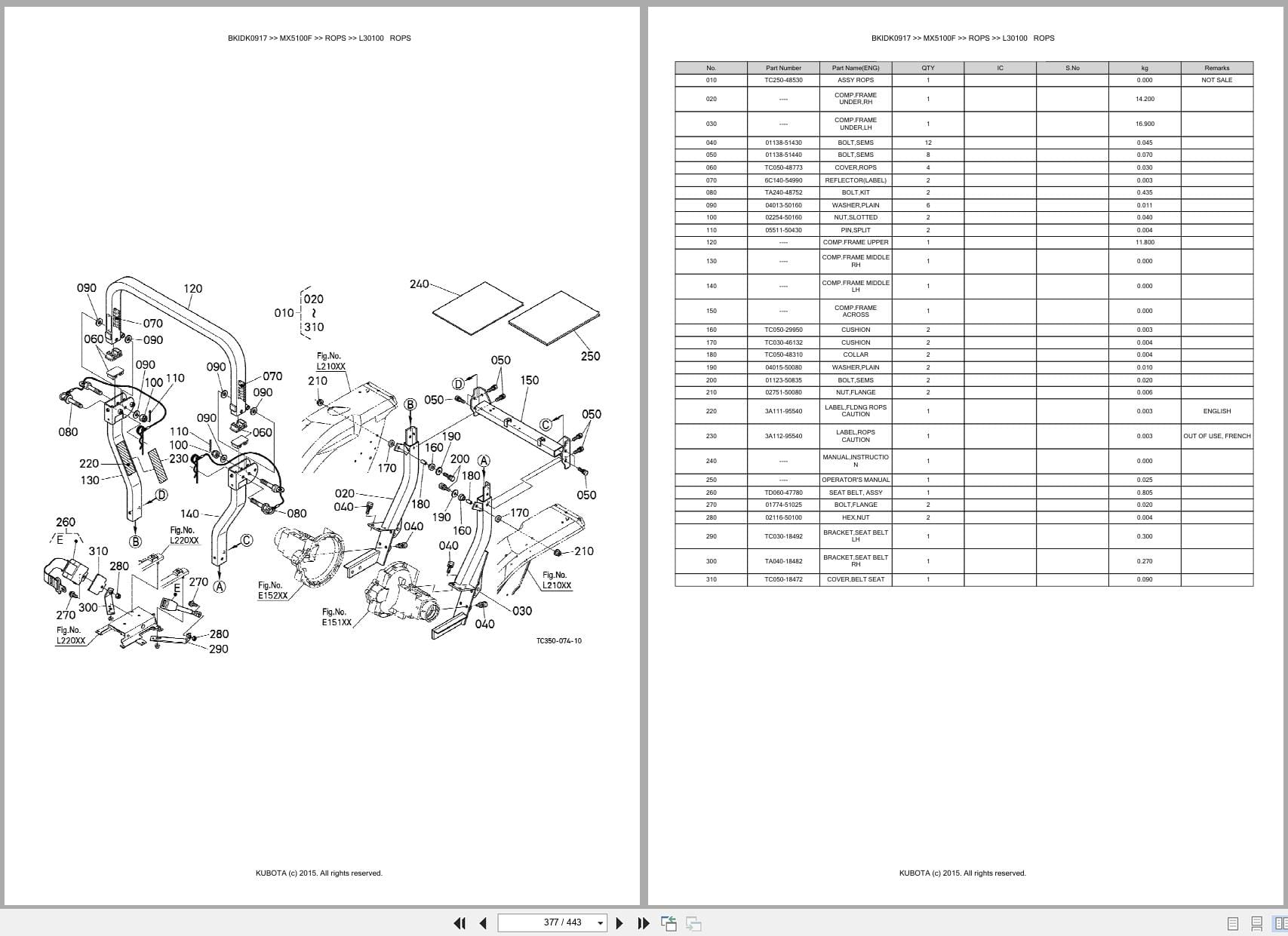 Kubota Tractor MX5100F Parts Catalog (2)