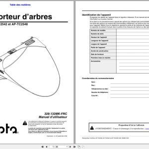 Kubota Tree Carrier AP TC2536 AP TC2542 AP TC2548 Operator Manual 328 132MK FRC FR (1)