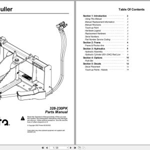Kubota Tree Post Puller AP STP25 Parts Manual 328 230PK (1)
