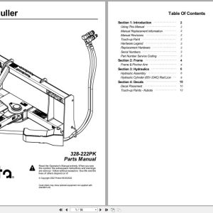 Kubota TreePost Puller AP STP15 Parts Manual 328 222PK (1)