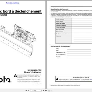 Kubota Trip Edge Blade AP TE3596 AP TE35108 Operator Manual 301 620MK FRC FR (1)