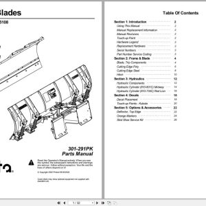 Kubota Trip Edge Blades AP TB2596 AP TB25108 Parts Manual 301 291PK (1)