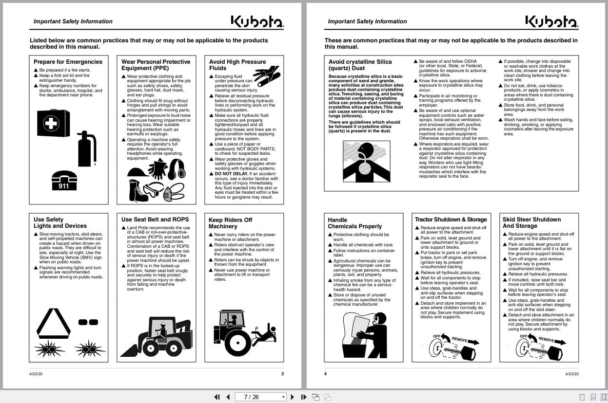 Kubota Utility Stump Bucket AP UB25 Operation Manual 328 115MK (2)
