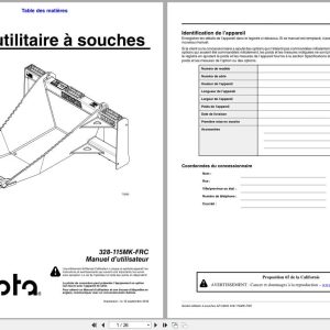 Kubota Utility Stump Bucket AP UB25 Operator Manual 328 115MK FRC FR (1)