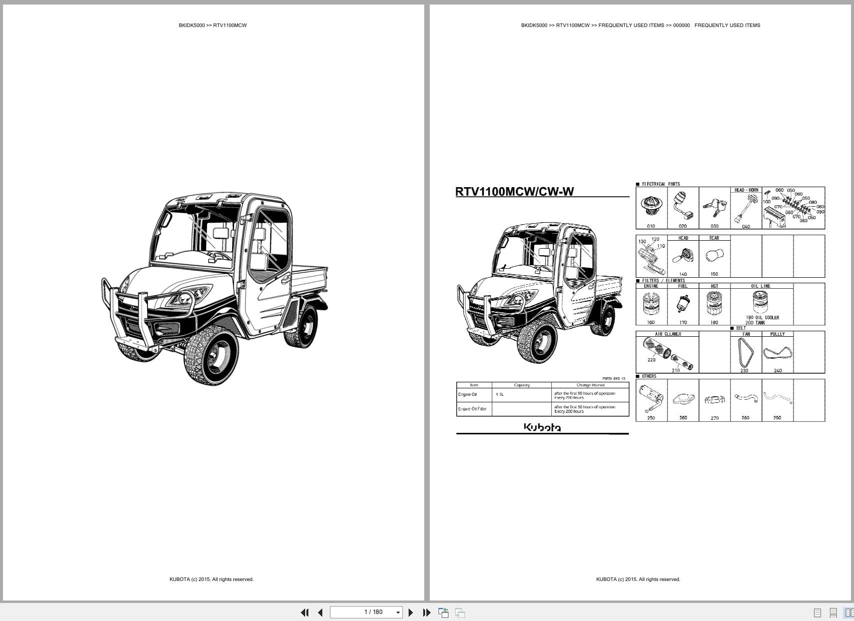 Kubota Utility Vehicle RTV1100MCW Parts Catalog (1)